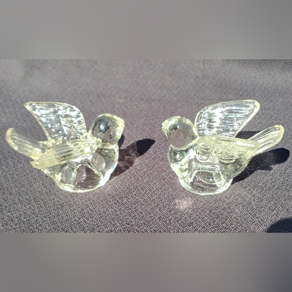 Beidermann Vintage Glass Mini Candle Holders - Vintage Crystal Doves - Picture 2 of 11